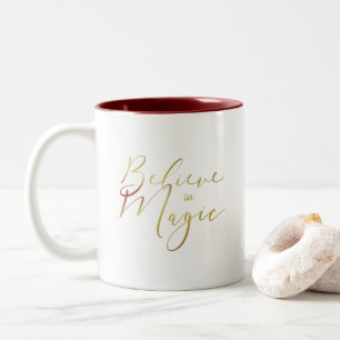 Tasse 2 Couleurs Croire à la typographie des citations en deux coul