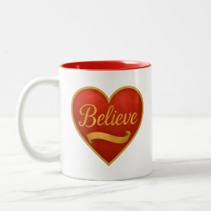 Tasse 2 Couleurs Croire Rouge Coeur