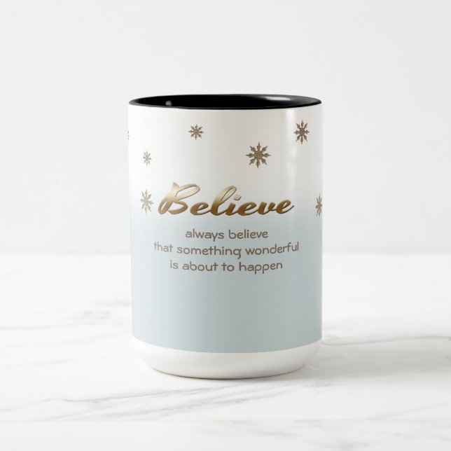 Tasse 2 Couleurs Crois. Musique cadeau de Noël personnalisée (Centre)