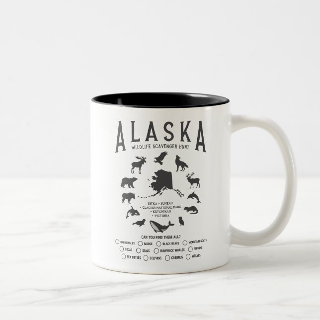 Tasse 2 Couleurs Croisière sur la faune de la famille de l'Alaska (Droit)