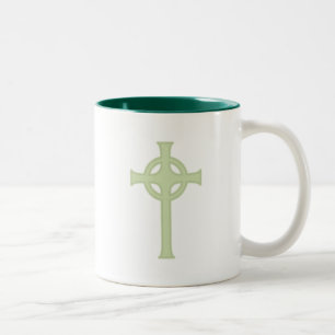 Tasse 2 Couleurs Croix celtique verte