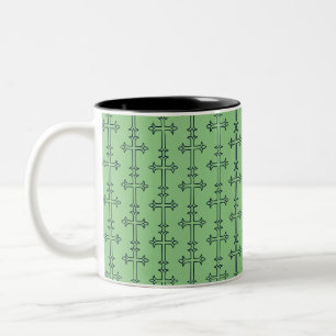 Tasse 2 Couleurs Croix Chrétienne Classique Art Minimaliste Fin