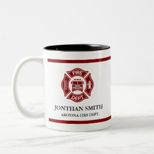 Tasse 2 Couleurs Croix de Malte rouge pompier département des incen