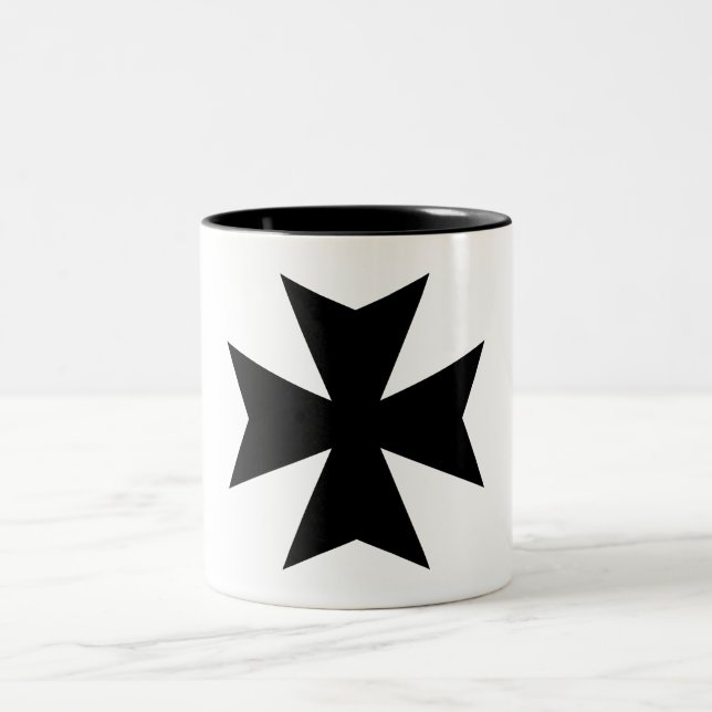Tasse 2 Couleurs Croix maltaise noire (Centre)