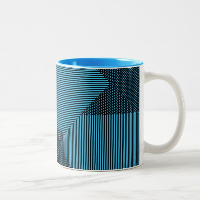 Tasse 2 Couleurs Crosshatch Op Art (Droit)