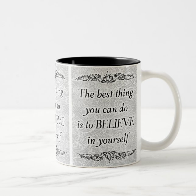 Tasse 2 Couleurs Croyez en vous - Citation motivationnelle élégante (Droit)