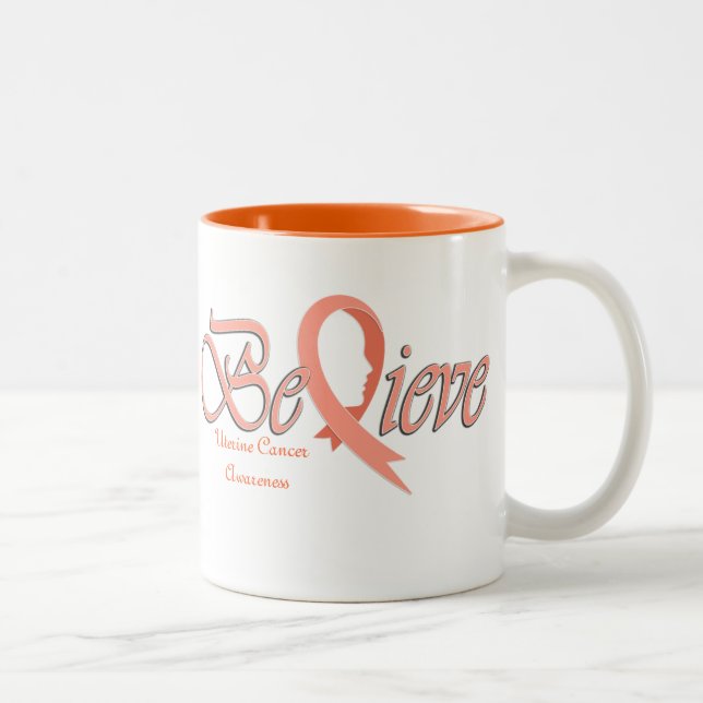 Tasse 2 Couleurs Croyez la "tasse de pêche " (Droit)