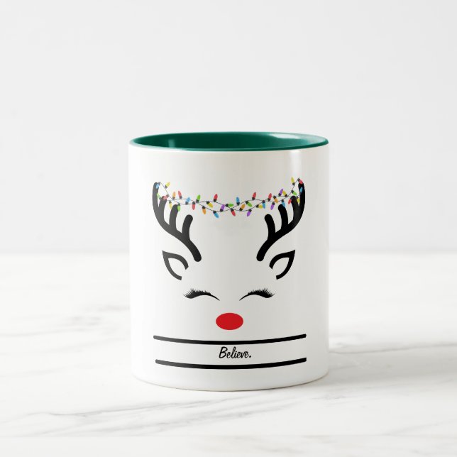 Tasse 2 Couleurs Croyez les rennes de Noël (Centre)