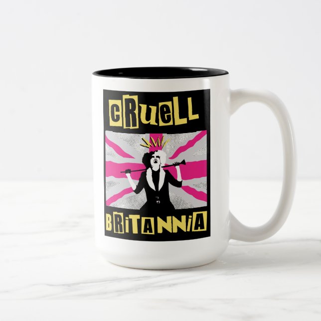 Tasse 2 Couleurs Cruella | Cruell Britannia Flag Pop Art (Droit)