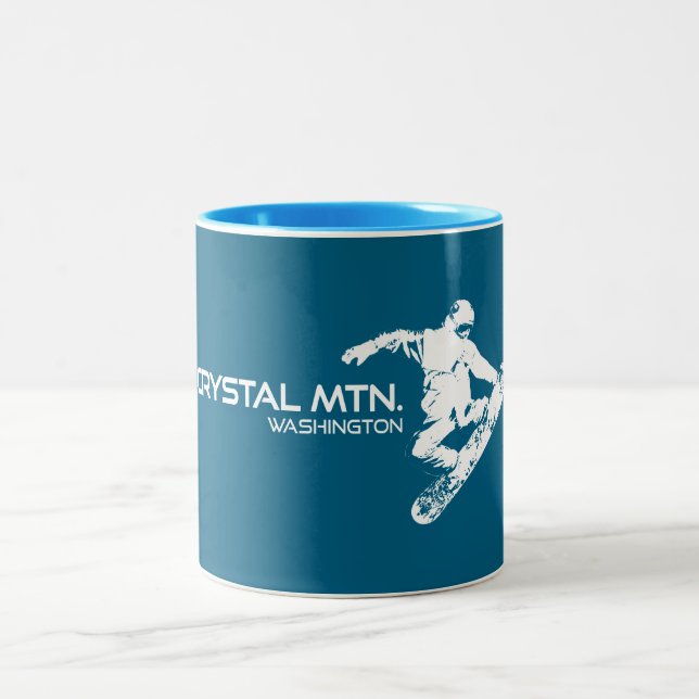 Tasse 2 Couleurs Crystal Mountain Washington Snowboarder (Centre)