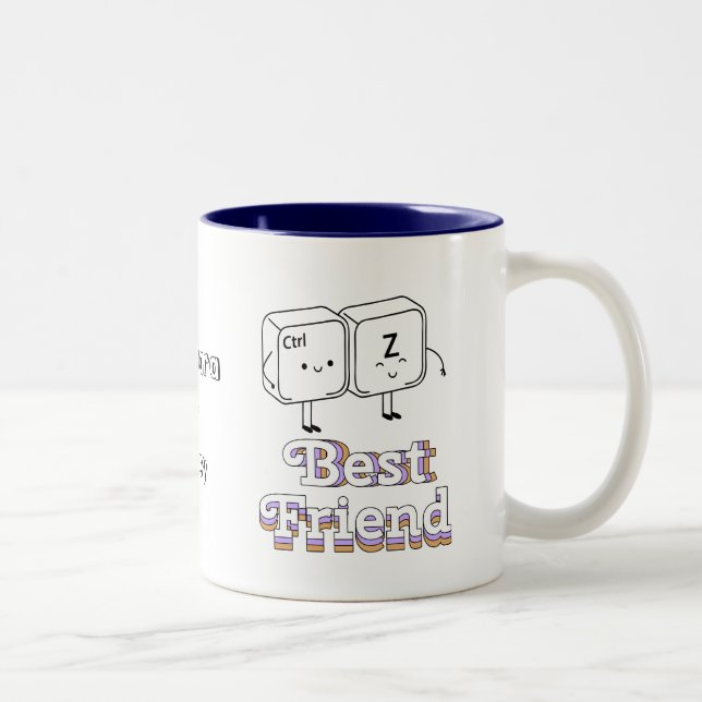 Tasse 2 Couleurs Ctrl+Z minuscule "ANNULER" | Meilleur ami personna (Droit)