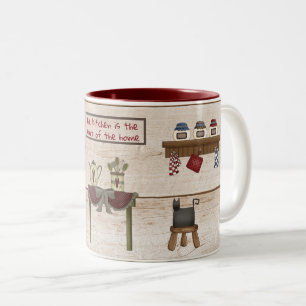 Tasse 2 Couleurs Cuisine de campagne primitive est au coeur de la m
