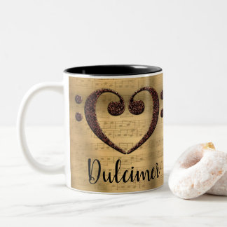Tasse 2 Couleurs Cuivre Double basse Clé Coeur Dulcimer