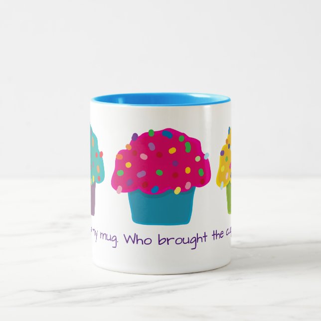Tasse 2 Couleurs Cupcakes Frosted Rainbow Sprinking Whimsical Bakin (Centre)