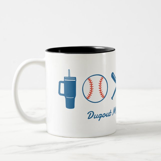 Tasse 2 Couleurs Custom Baseball Maman mignonne Softball Mama (Gauche)