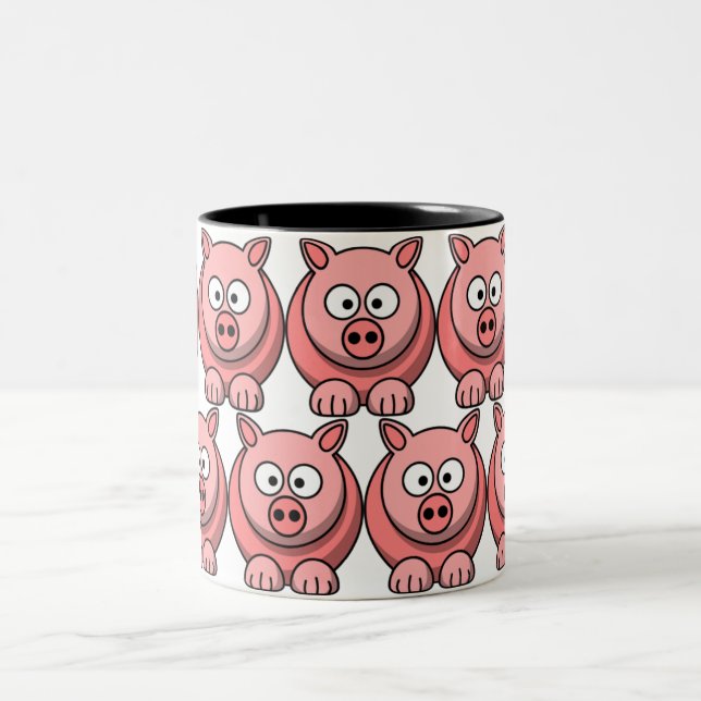 Tasse 2 Couleurs Customiser le cochon (Centre)