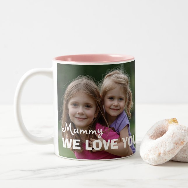 Tasse 2 Couleurs Customized with 2 and text (Avec donut)