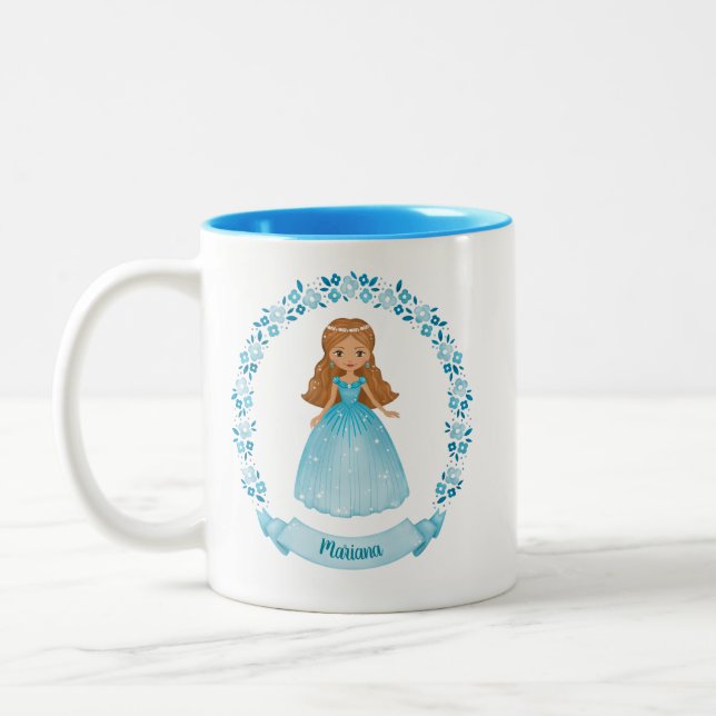 Tasse 2 Couleurs Cute Bleue princesse Royale (Gauche)