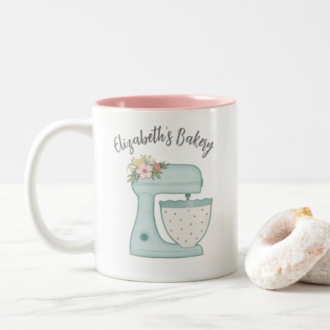 Tasse 2 Couleurs Cute Blue Business Boulangerie Mélangeur (Avec donut)