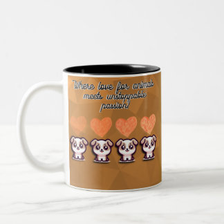 Tasse 2 Couleurs Cute Cat & Hearts Coffee Cup for Animal Lovers