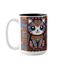 Cute Chat avec charme Motif traditionnel