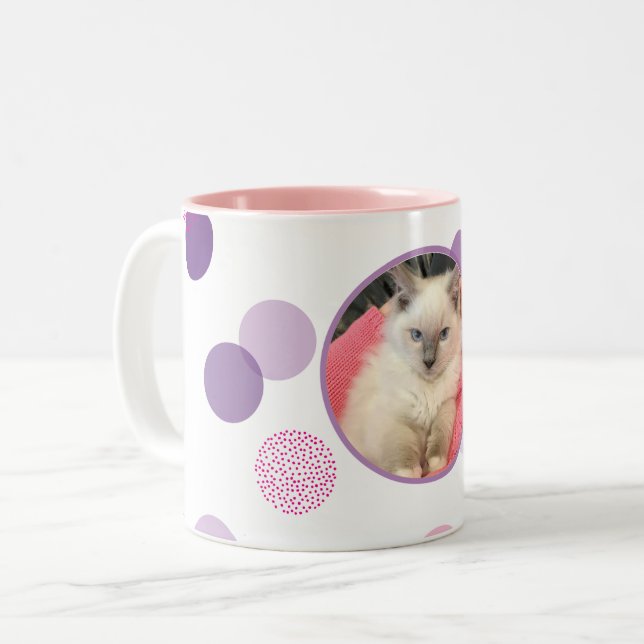 Tasse 2 Couleurs CUTE CONFETTI SPOT PHOTO moderne enfant photo d'an (Devant gauche)