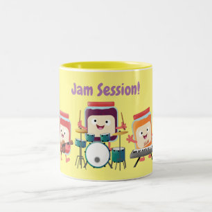 Tasse 2 Couleurs Cute confiture session dessin animé musicien humou