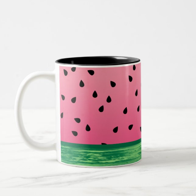 Tasse 2 Couleurs Cute Fond De Pâque Vert Rose (Gauche)