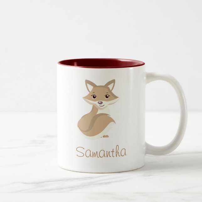 Tasse 2 Couleurs Cute Fox (Droit)