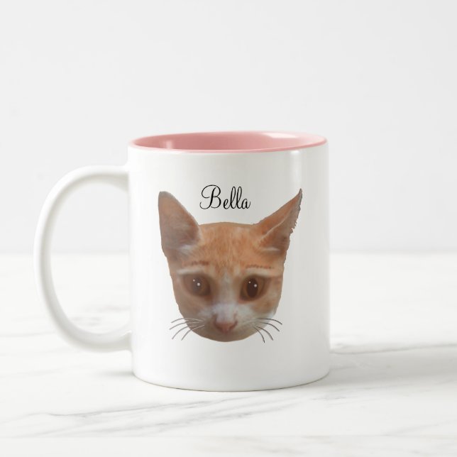 Tasse 2 Couleurs Cute ginger tabby chaton chat (Gauche)
