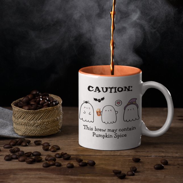 Tasse 2 Couleurs Cute Halloween Fantômes Araignée Citrouille Épice  (Créateur téléchargé)