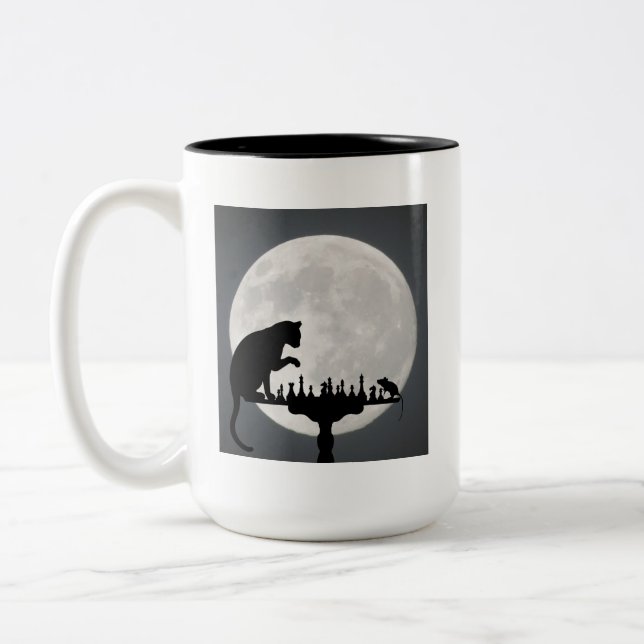 Tasse 2 Couleurs Cute Kitty Chat (Gauche)