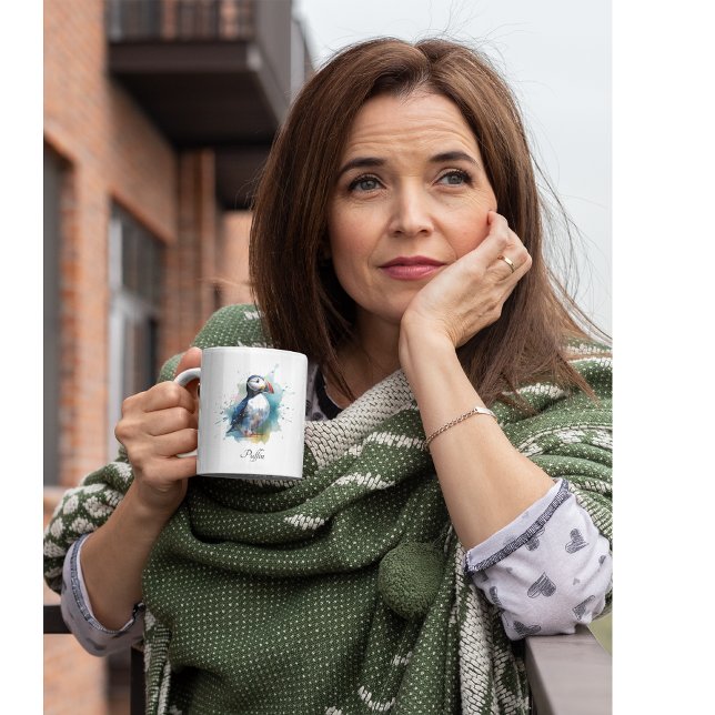 Tasse 2 Couleurs Cute macaron en bleu aquarelle (Créateur téléchargé)