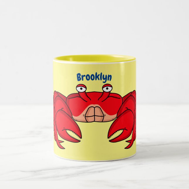 Tasse 2 Couleurs Cute red crab cartoon (Centre)
