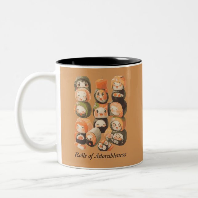 Tasse 2 Couleurs Cute Rolls Sushi (Gauche)