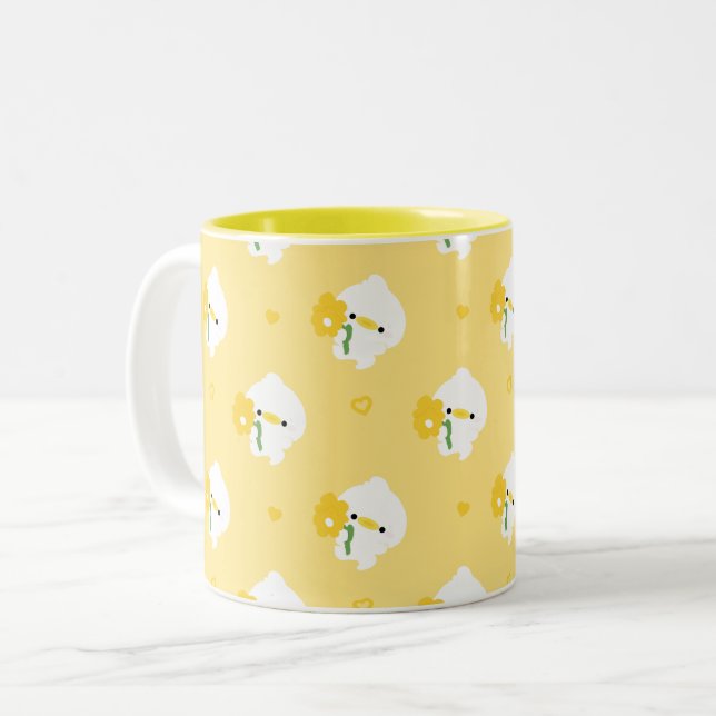 Tasse 2 Couleurs Cute Romantic Duck (Devant gauche)