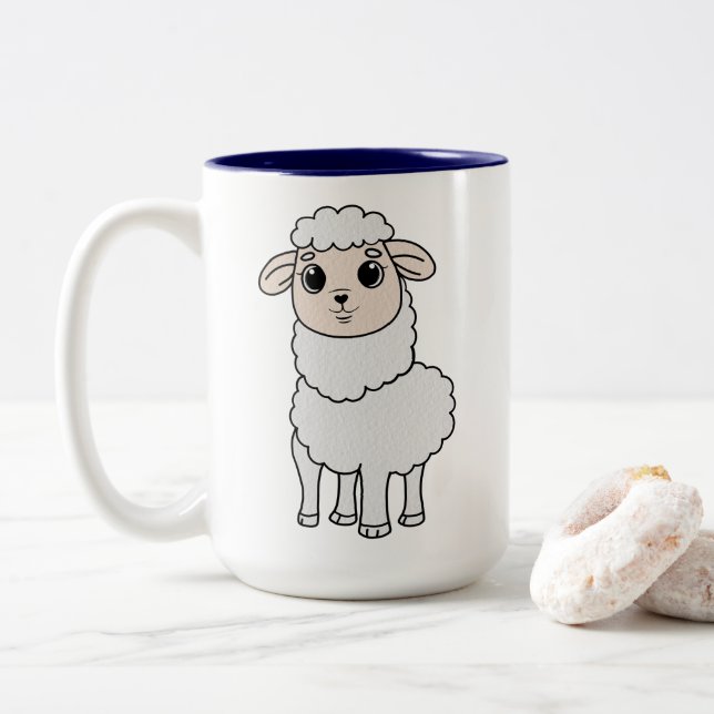 Tasse 2 Couleurs Cute Sheep (Avec donut)