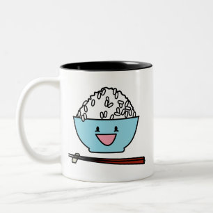 Tasse 2 Couleurs Cuvette heureuse de glucides de baguettes de riz