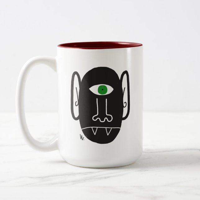 Tasse 2 Couleurs Cyclops Vampire avec boue verte aux yeux (Gauche)