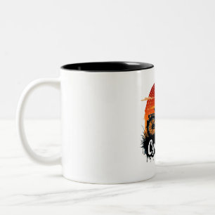 Tasse 2 Couleurs Cycologiste Aventure à vélo : Tir graphique au cou