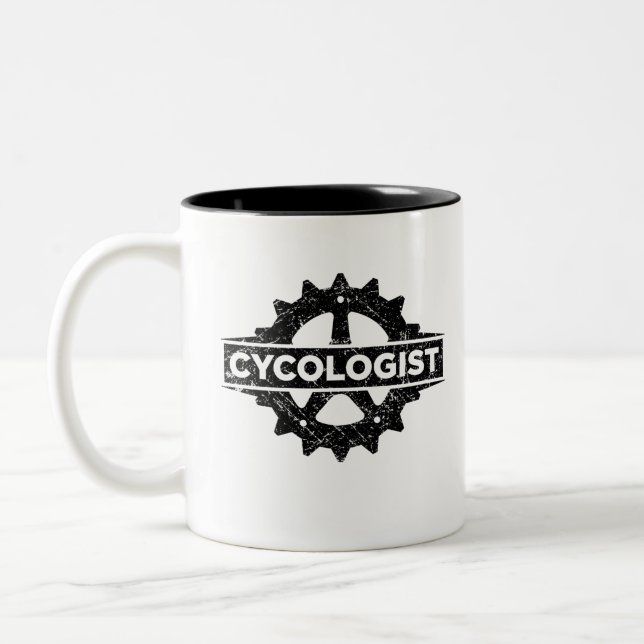 Tasse 2 Couleurs Cycologiste drôle vélo cadeau (Gauche)