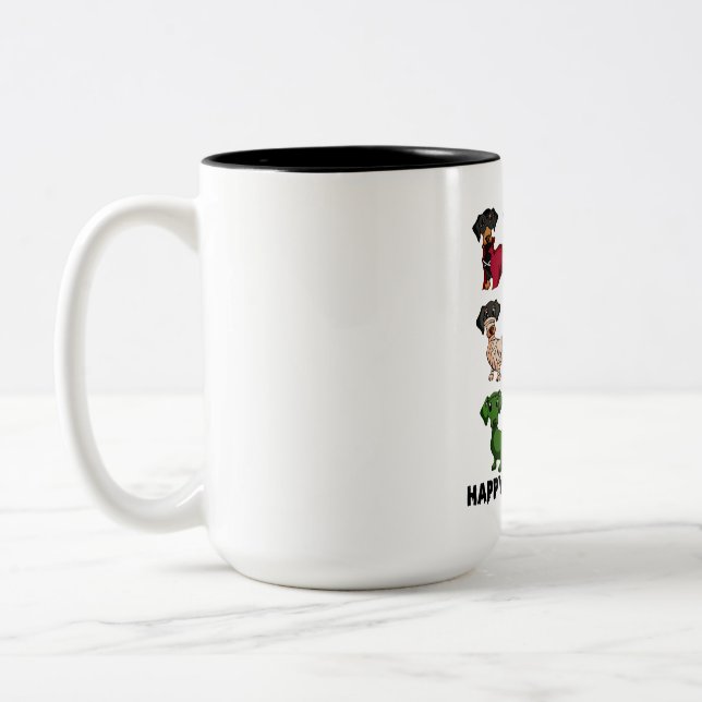Tasse 2 Couleurs Dachshund Halloweiner Halloweiner drôle Chien drôl (Gauche)