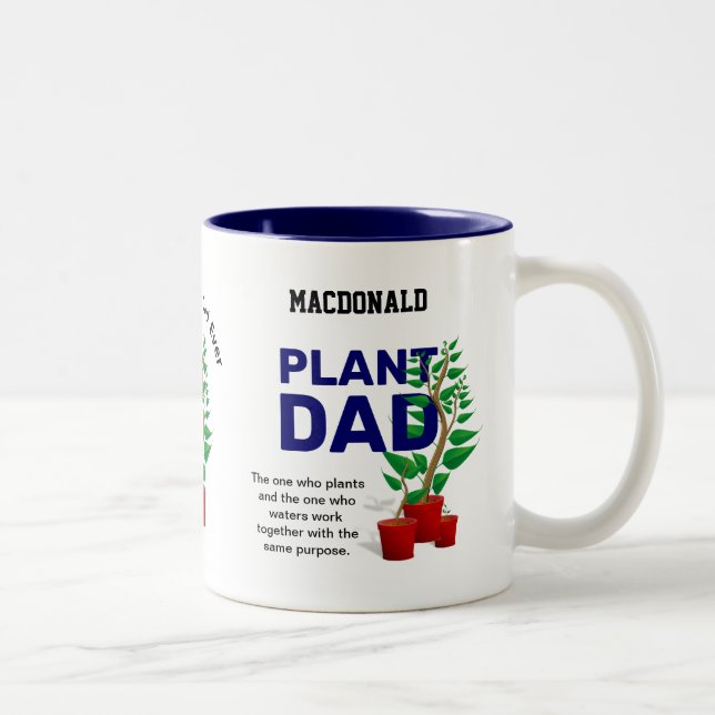 Tasse 2 Couleurs DAD PLANTE personnalisé (Droit)