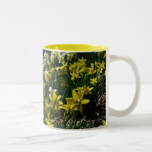 Tasse 2 Couleurs Daffodiles jaunes et blancs Fleurs de printemps