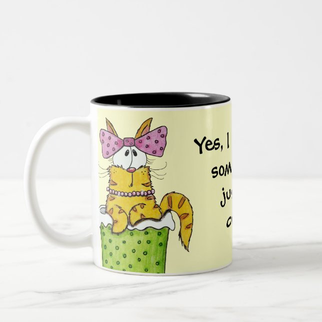 Tasse 2 Couleurs Dainty Garbage Kitty (Gauche)