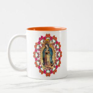 Tasse 2 Couleurs Dame de Guadalupe Vierge Marie Catholique Orange