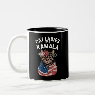 Tasse 2 Couleurs Dames aux Chats Pour l'Élection de Kamala Cat Lady