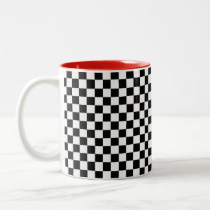 Tasse 2 Couleurs Damier classique noir et blanc