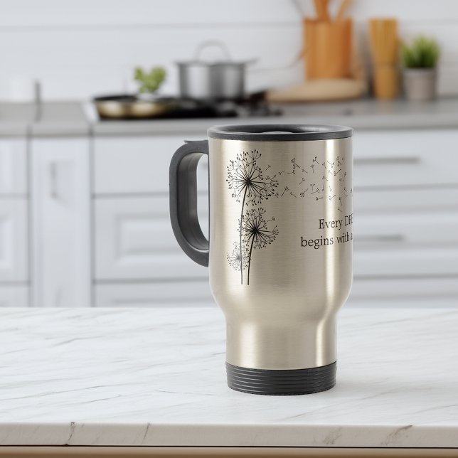 Tasse 2 Couleurs Dandelion Fait Une Citation Souhaite (Dandelion Make A Wish Quote Two-Tone Coffee Mug)