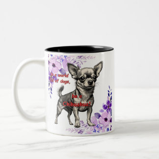 Tasse 2 Couleurs Dans un monde plein de chiens être un Chihuahua